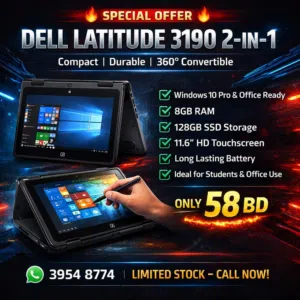 Dell 2-in-1 Touchscreen Laptop  8GB RAM  128GB SSD  Windows 10 Pro  MS Office Whatsapp / Call
