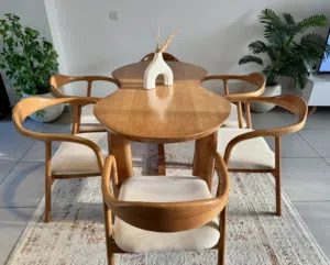 ترابيزه سفره مودرن خشب زان مع 6 كراسى