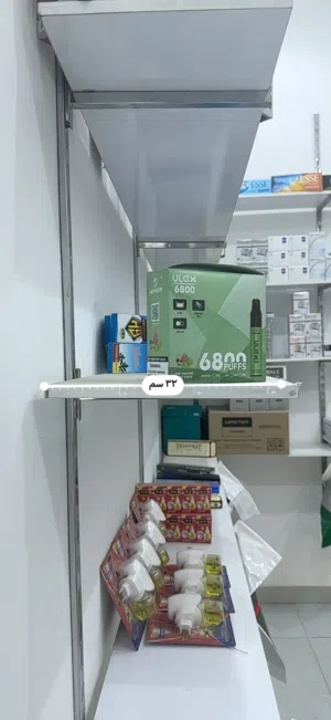رفوف محل مستعمل (جديد) للبيع