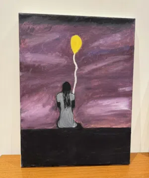 7 لوحات رسم يدوي زيتي مبسط عفوي جميل بحاله جيده جدا .