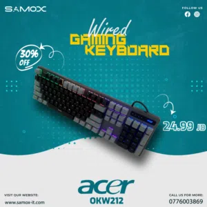 لوحة مفاتيح Acer OKW212 الميكانيكية المخصصة للألعاب