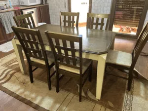 طاولة طعام 6 كراسي خشب تقيل