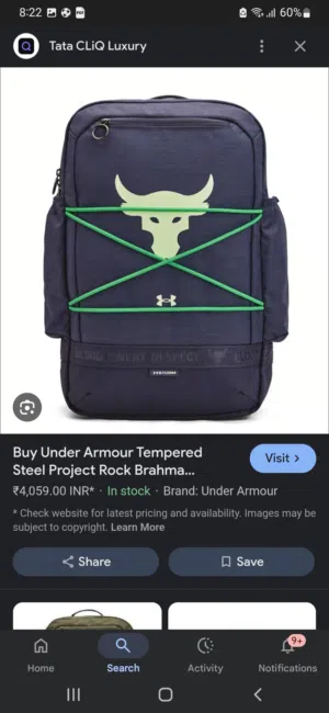 شنتة Under Armour The Rock Project جديدة واصلية