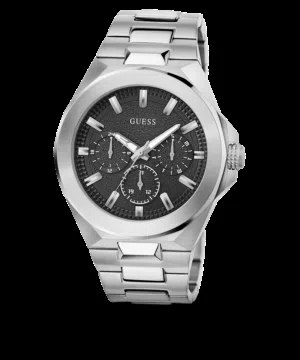 ساعة جيس داشبورد لون سلفر (GUESS Silver-Tone and Black Multifunction Watch)