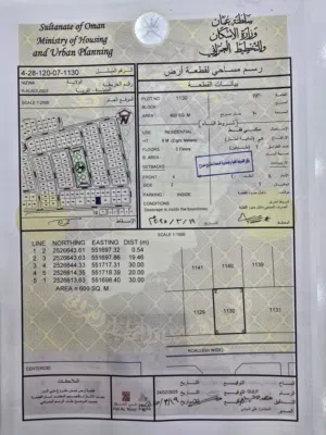 أرض سكنية بحي النور (ردة البوسعيد 7 /نزوى)
