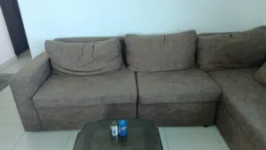 L-shape shopa , coffee table ,tv stand , dining table 6 seater .