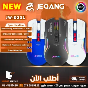 لوحات مفاتيح وفأرات ألعاب / ماوس جيمنغ مميز شحن سريع Jeqang JW-D231 Mouse Wireless 2.4G RGB Type-C