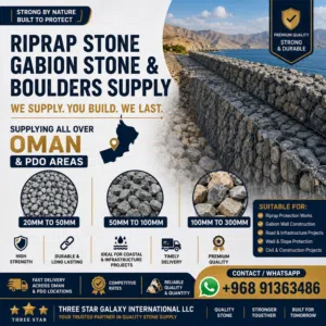 Riprap & Gabion Stone  & Boulders Supplier in Oman