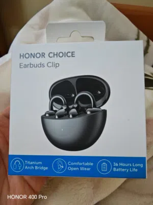 سماعة أذن لا سلكية متطورة HONOR CHOICE Earbuds Clip أحدث نوع لون أسود مع شاحن