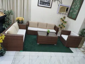 6 seat patio Ratton sofa set for sale. Like new condition. With pillow and Foam.