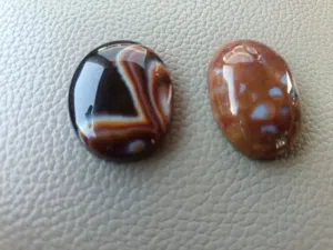 Orginal Sulmani. Aqeeq Pair - Natural Agate Cabochons -Premium Quality
