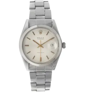 Rolex Cream Stainless Steel Oysterdate Precision Men's Wristwatch 34mm