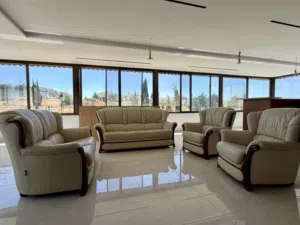 طقم كنب مستعمل فاخر 7 مقاعد جلد إيطالي أصلي من تصميم Pacini – بحالة ممتازة