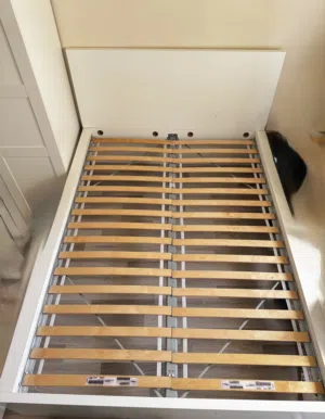 Bed and side table