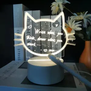Cat Face DIY Creative LED Message Board Night Light