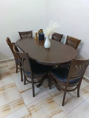 طاولة سفرة خشب 6 كراسي