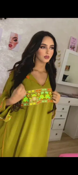 جلابية مغربية ملكية شغل يد - راندة فخمة - قطعة وحدة