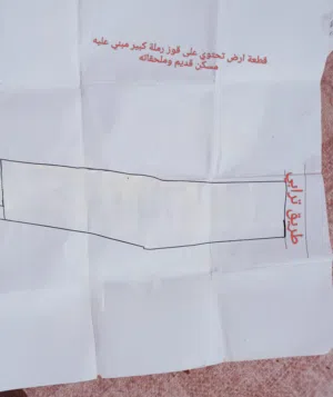 قطعة ارض بها بيت وملحقاته وقوز رملة كبير للبيع التواصل على الرقم