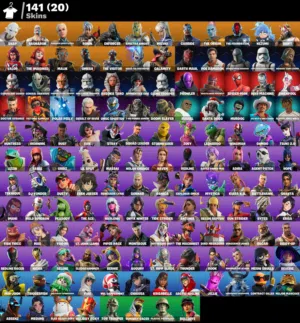 حساب فورت نايت 141 سكن