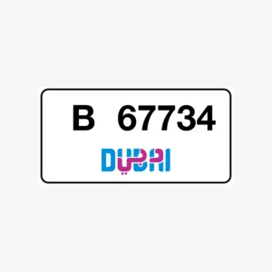 Dubai plates B 67734