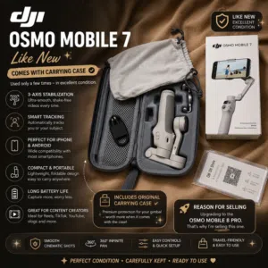DJI Osmo Mobile 7 مع الشنطة الأصلية – بحالة ممتازة جداً وشبه جديد
