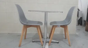 Bolero Square Stainless Steel Flip-Top Bistro Table, 600mm.