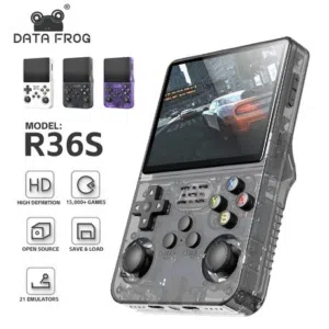 New Retro Game Console 64GB Clear/Black – R36S