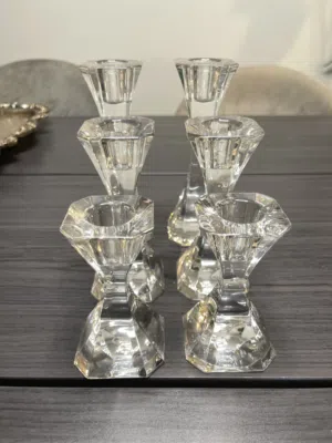 Luxury Set Of 3 Villeroy & Boch Germany Siena 24% Lead Crystal Candle Holders , 6pis