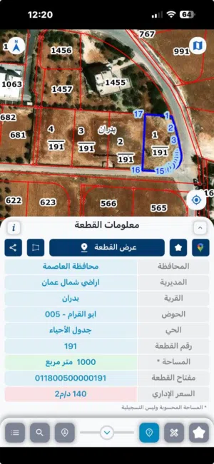 Residential Land for Sale in Amman Shafa Badran