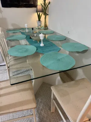 Glass top dinning table