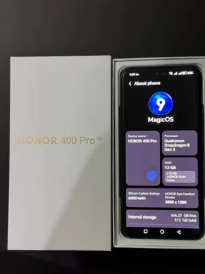 HONOR 400 Pro 5G – 12GB RAM / 512GB Storage. with box and charger.