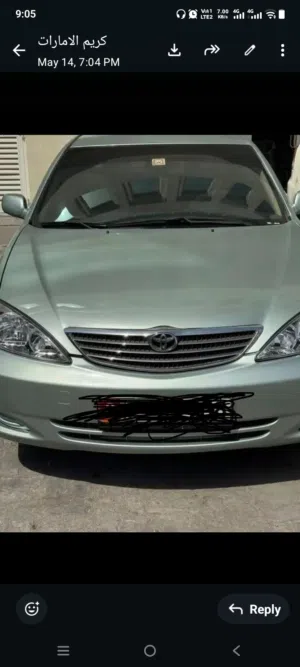 تويوتا كامرى موديل 2004 ماشيه 164000k فقط بحاله ممتازة 4 سلندر