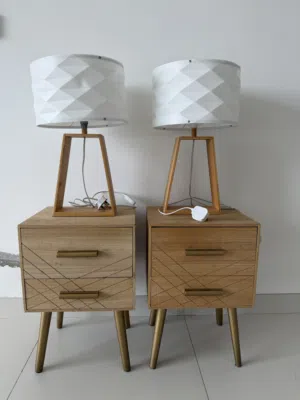 2 Bedside Tables + 2 Lamps – Set