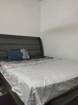 bed with mattress