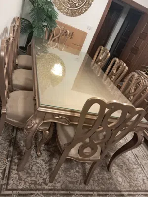 طقم غرفه سفره بحاله الوكاله تفصيل خشب زان