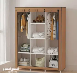وفرنالك الحل الأمثل لتعليق الملابس بأشيك شكل خزانة و ستاند لتعليق الملابس متنقل معدني سهل الحركة