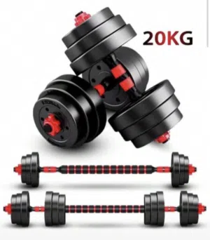 (RIYADH ONLY) 20kgADJUSTABLE WEIGHT DUMBBELLS convertible To BARBELL