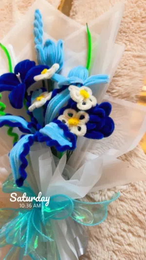 باقه ورد بلون الازرق