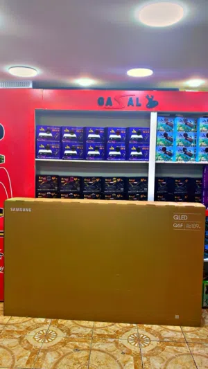 شاشة سامسونج 75 انش QLED 4ksmart Q6F مع قاعده جداريه بسرعه الجمله تتوفر لدينا خدمة التوصيل