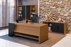 مكتب مدير قياس مترين مع خزانة وجانبية وطاولة 290د شامل التوصيل والتركيب مع إمكانية اختيار اللون