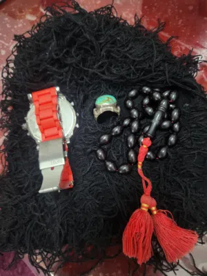 مقتنيات ساعه ديزل اصلي مع ضمان مسباح عقيق اصلي خاتم فيروز