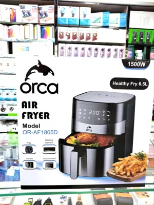 قلاية هوائية رقمية من ماركة أوركا (Orca) موديل OR-AF1805D. تتميز هذه القلاية بسعة كبيرة تبلغ 6.5 لتر