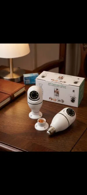 كاميرا مراقبة بانوراما WiFi تصوير بزاوية 360° لرؤية كاملة بدون نقاط عمياء اتصال مباشر بالهاتف