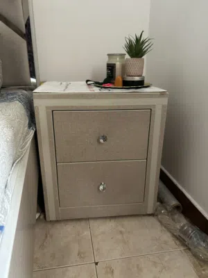 Bed with side tables and mattress