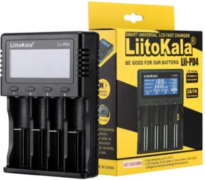 شاحن بطاريات رباعي ليثيوم مع شاشة عالي الجودة LIITOKALA LII-PD4 Smart Battery Charger
