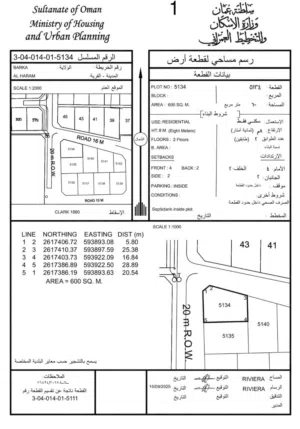 Dh فرصة استثمارية مميزة في الهرم شمال خلف محكمة بركاء
