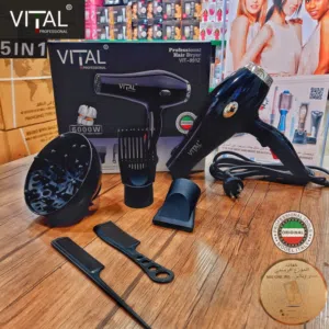 سشوار 5 في 1 ماركة vital فيتال الإيطالية 6000 واط مع راس ديفيوزر مجفف شعر سشوارات حامي بارد سرعات