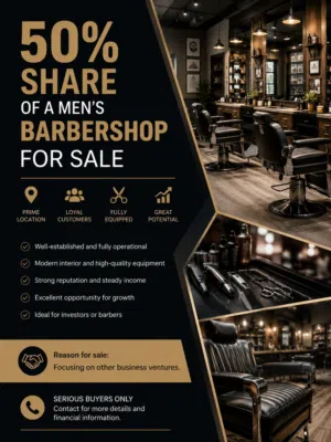 For Sale – 50% Share in a Successful Men's Barbershop in Muscat