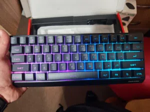 كيبورد EWEADN F61 لاسلكي RGB (3 أنظمة توصيل) + ماوس عمودي مريح - بحالة الوكالة