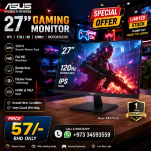 New ASUS Gaming 27 IPS Full HD Monitor BoxPack (1 Year Warranty) 120Hz Input: HDMI & VGA